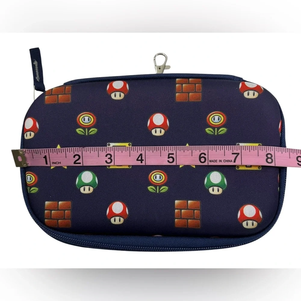 Super Mario Gadget Game Holder Case, Switch, Nintendo 2023 Zipper, Padded w Clip